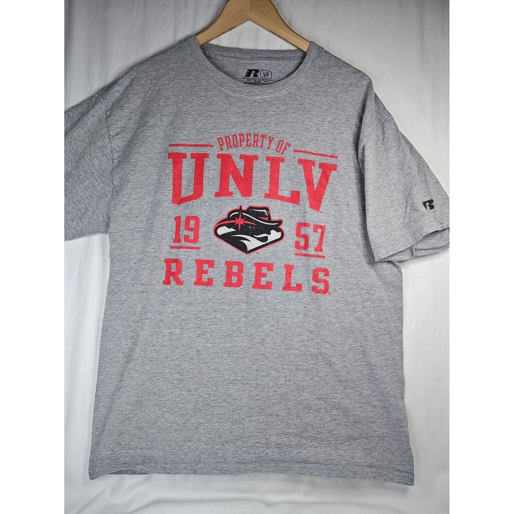 UNLV Rebels T-Shirt Mens Large Gray Russell Athletic Property Of 1957 NCAA
